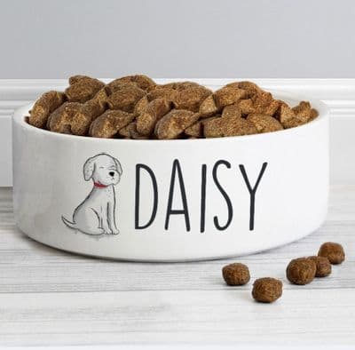 Personalised Scribble Dog 14cm Medium Pet Bowl