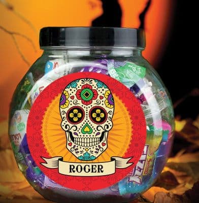 Personalised Sugar Skull Sweet Jar