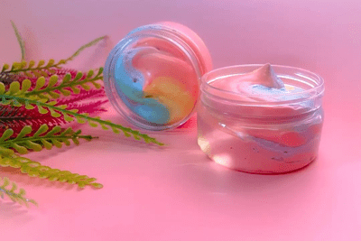 Rainbow blush whipped soap