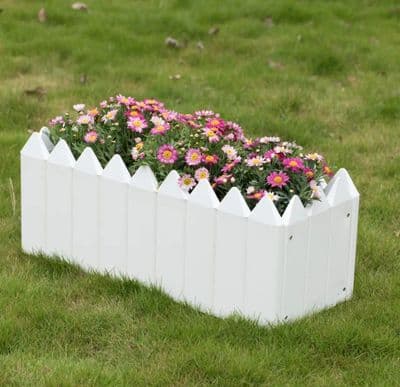 Rectangular Traditional Fence Design Vinyl Planter Box