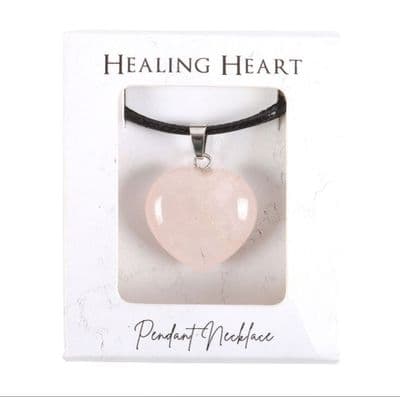 ROSE QUARTZ HEALING CRYSTAL HEART NECKLACE
