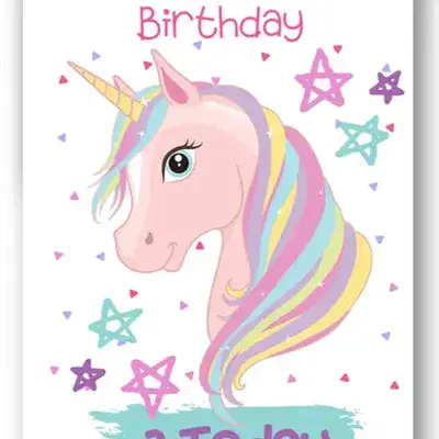 Second Ave Age 2 Children's Kids Magical Unicorn 2nd Birthday Card Greetings Card