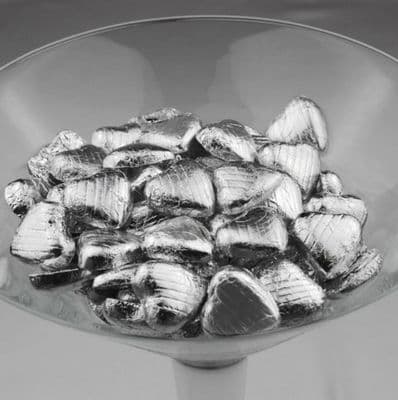 Silver Foil Chocolate Hearts 500g