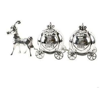 Silverplated My First Tooth/Curl Cinderella Carriage