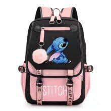 Stitch backpack USB charging printed schoolbag