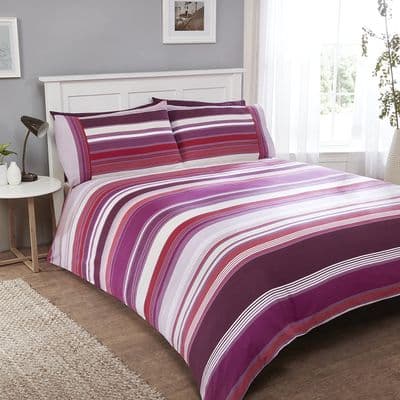 STRATOS MULBERRY BRUSHED COTTON DUVET SET - SINGLE ONLY