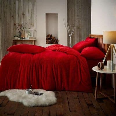 Super soft Teddy Feel Duvet Set Red