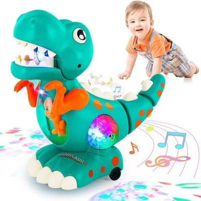 Toddler Musical Dinosaur Toy - Electric Walking Dinosaur with Lights,