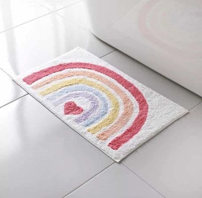 Tufted Cotton Bath Mat random either heart or none heart