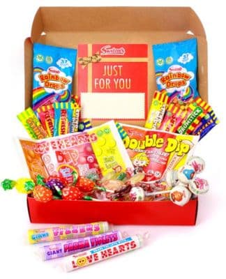 Vegan and Vegetarian Personalised Retro Red Sweet Hamper 690g
