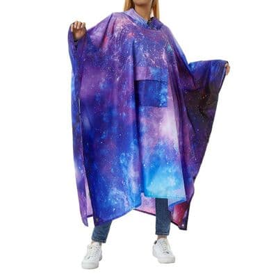 Waterproof Hooded Raincoat Starry Sky Emergency Rain Poncho Picnic Mat