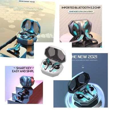 Wireless Bluetooth Earphone Earbuds Type-C Charging Headsets