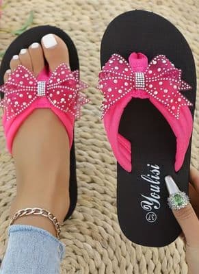 Women's Casual Flip-Flop Rhinestone Detailed