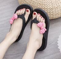Women's Floral Bow Pattern Slippers