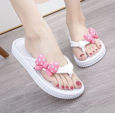 Women's Floral Bow Pattern Slippers