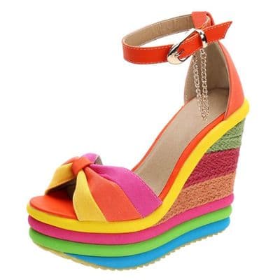 Women's Multicolored Wedge Sandals