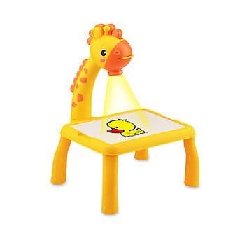 Yellow giraffe Kids Drawing Projector - Battery Powered, 3 Level Adjustable, with Sound Effect