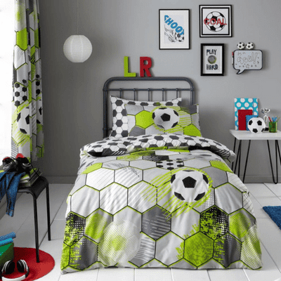 YOUNG UN'S SINGLE DUVET SET FOOTBALL STAMP SINGLE