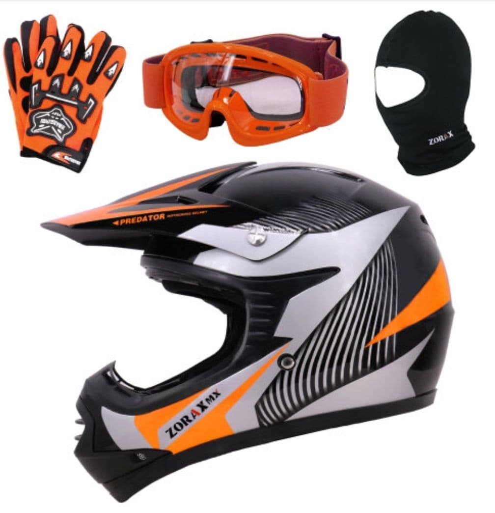 ZORAX X19 Kids Motorcycle Motorbike Helmet Child Goggles Gloves