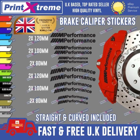 12X PREMIUM BMW M PERFORMANCE BRAKE CALIPER STICKERS DECALS HIGH TEMP