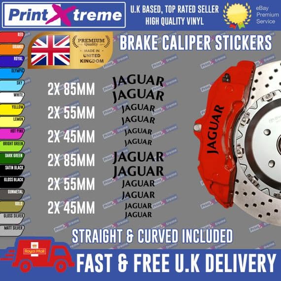 12X PREMIUM JAGUAR BRAKE CALIPER STICKERS DECALS HIGH TEMP
