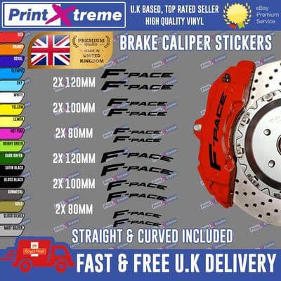 12X PREMIUM JAGUAR  F-PACE BRAKE CALIPER STICKERS DECALS HIGH TEMP FPACE F PACE