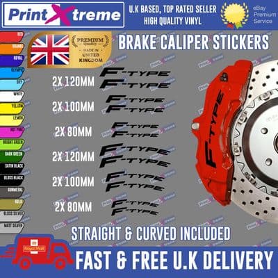 12X PREMIUM JAGUAR F-TYPE BRAKE CALIPER STICKERS DECALS HIGH TEMP FTYPE F TYPE