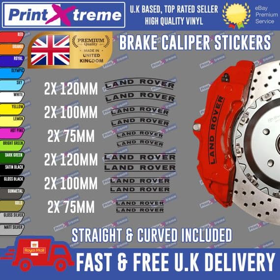 12X PREMIUM LAND ROVER  BRAKE CALIPER STICKERS DECALS HIGH TEMP