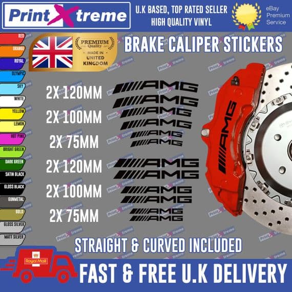 12X PREMIUM MERCEDES AMG BRAKE CALIPER STICKERS DECALS HIGH TEMP
