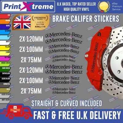 12X PREMIUM MERCEDES BENZ BRAKE CALIPER STICKERS DECALS HIGH TEMP