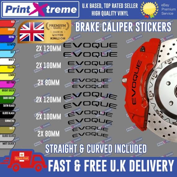 12X PREMIUM RANGE ROVER EVOQUE BRAKE CALIPER STICKERS DECALS HIGH TEMP