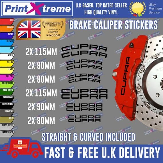 12X PREMIUM SEAT CUPRA BRAKE CALIPER STICKERS DECALS HIGH TEMP