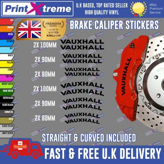 12X PREMIUM VAUXHALL BRAKE CALIPER STICKERS DECALS HIGH TEMP