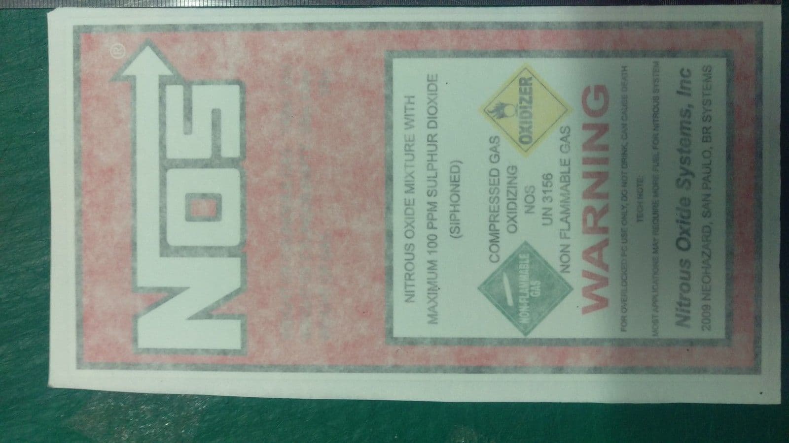 1x Nos Bottle label sticker decal Funny JDM VAG drift extinguisher rally