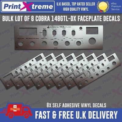 8x COBRA 148 GTL-DX cb radio faceplate Decals Stickers self adhesive vinyl bulk