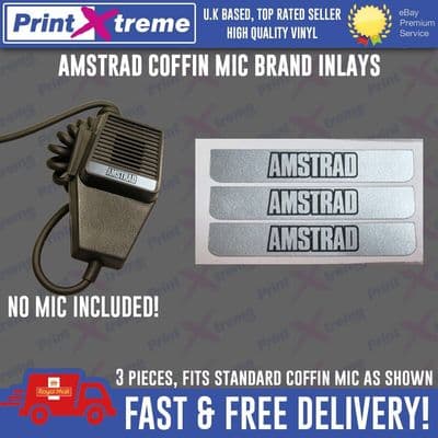 AMSTRAD cb radio COFFIN MIC INLAY STICKER Decal self adhesive NO MIC INCLUDED!