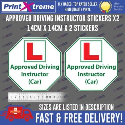 Approved Driving instructor Vinyl stickers decals Sign DVSA ADI DSA Learner Car