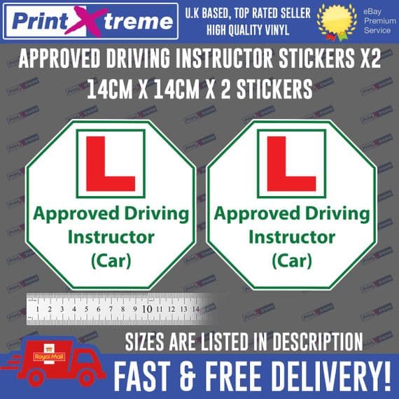 Approved Driving instructor Vinyl stickers decals Sign DVSA ADI DSA ...