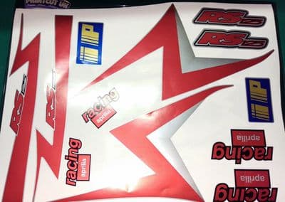 APRILIA RS125 Red, Silver, Black Decal/Sticker kit, Original Size 1999-2005 gfx