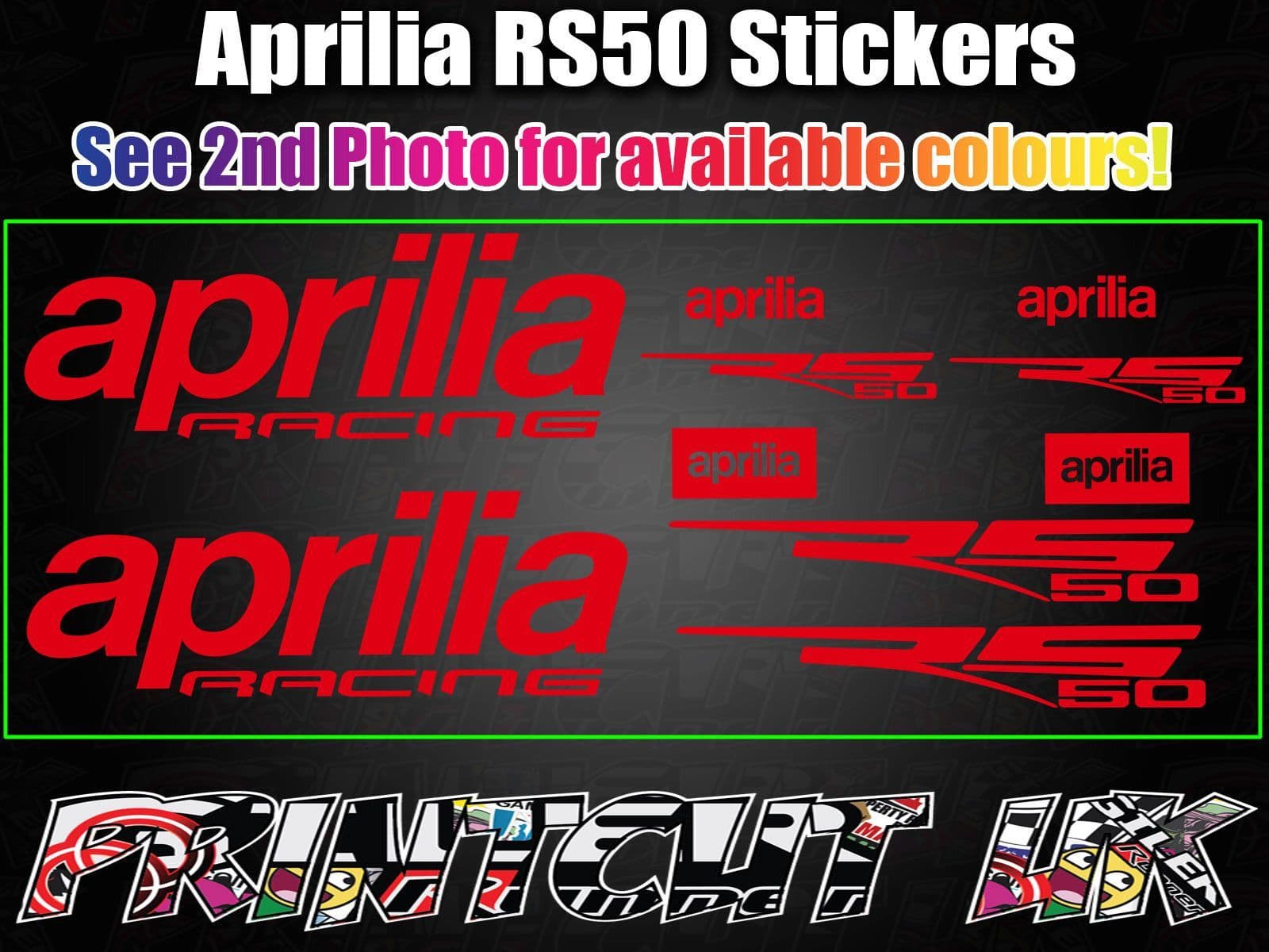 Aprilia Rally Decals Aprilia RS50 DECALS STICKERS Fairing RS 50 Racing Factory