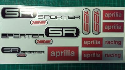 Aprilia SR125 SPORTER decals, stickers, graphic, racing SR 125 black red silver