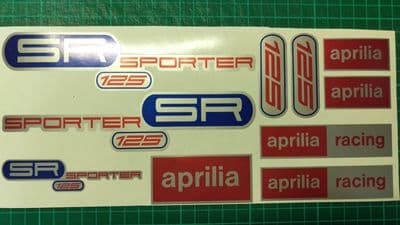Aprilia SR125 SPORTER decals, stickers, graphics, racing SR 125 blue Red silver