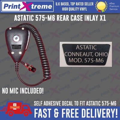 ASTATIC 575-M6 TEARDROP back casing cb radio mic microphone Decal Sticker self adhesive