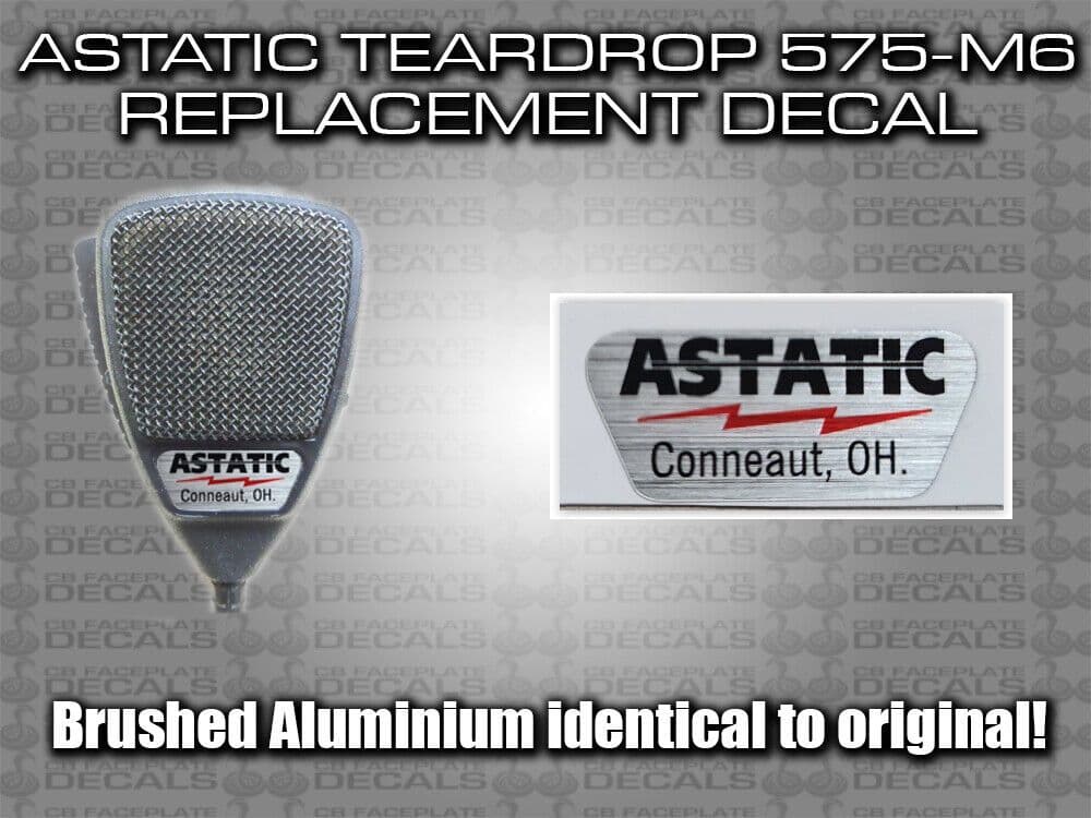 ASTATIC 575-M6 TEARDROP cb radio mic microphone Decal Sticker self ...