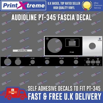 AUDIOLINE PT-345 cb radio faceplate Decal Sticker bezel self adhesive