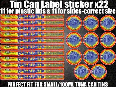 BLUE GELATO Cali pressitin tuna Tin Labels Stickers RX Medical HQ