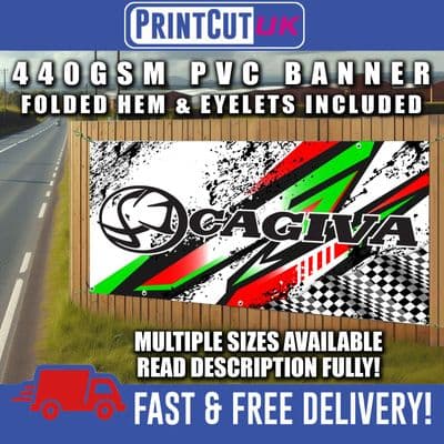 CAGIVA PVC BANNER SIGN SIGNS Indoor Outdoor workshop, shed, mechanic, garage, motorcycle, racing