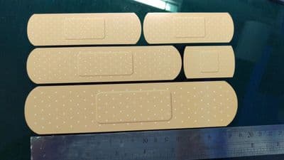 Car Plaster Sticker Bandaid Decal x5 VARIOUS SIZES scratch cover repair joke vag