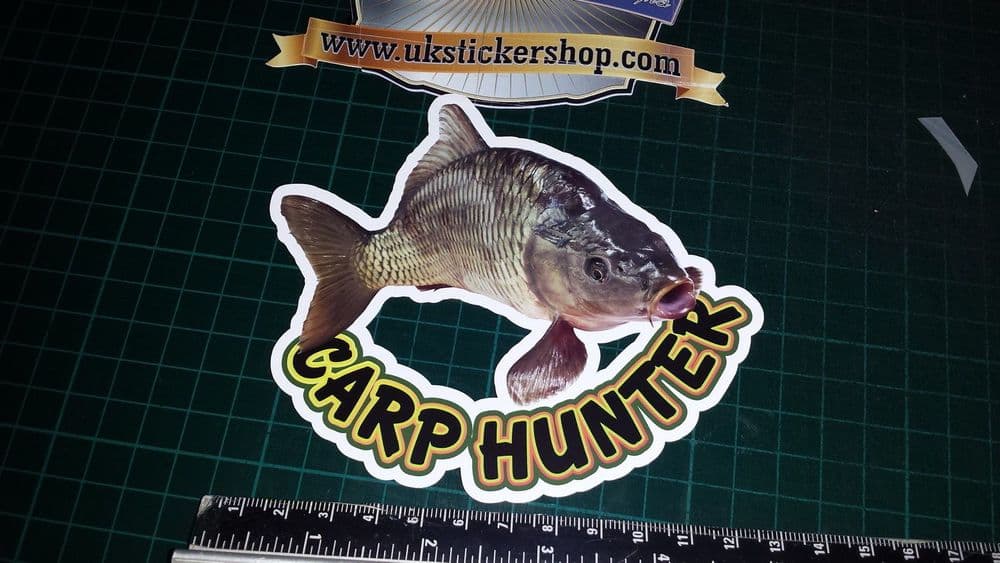 Carp Hunter Fishing Sticker Full Colour Bait Lure Angling Crafty Crew ...