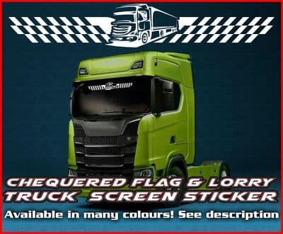 Chequered flag Lorry Truck Screen Sticker